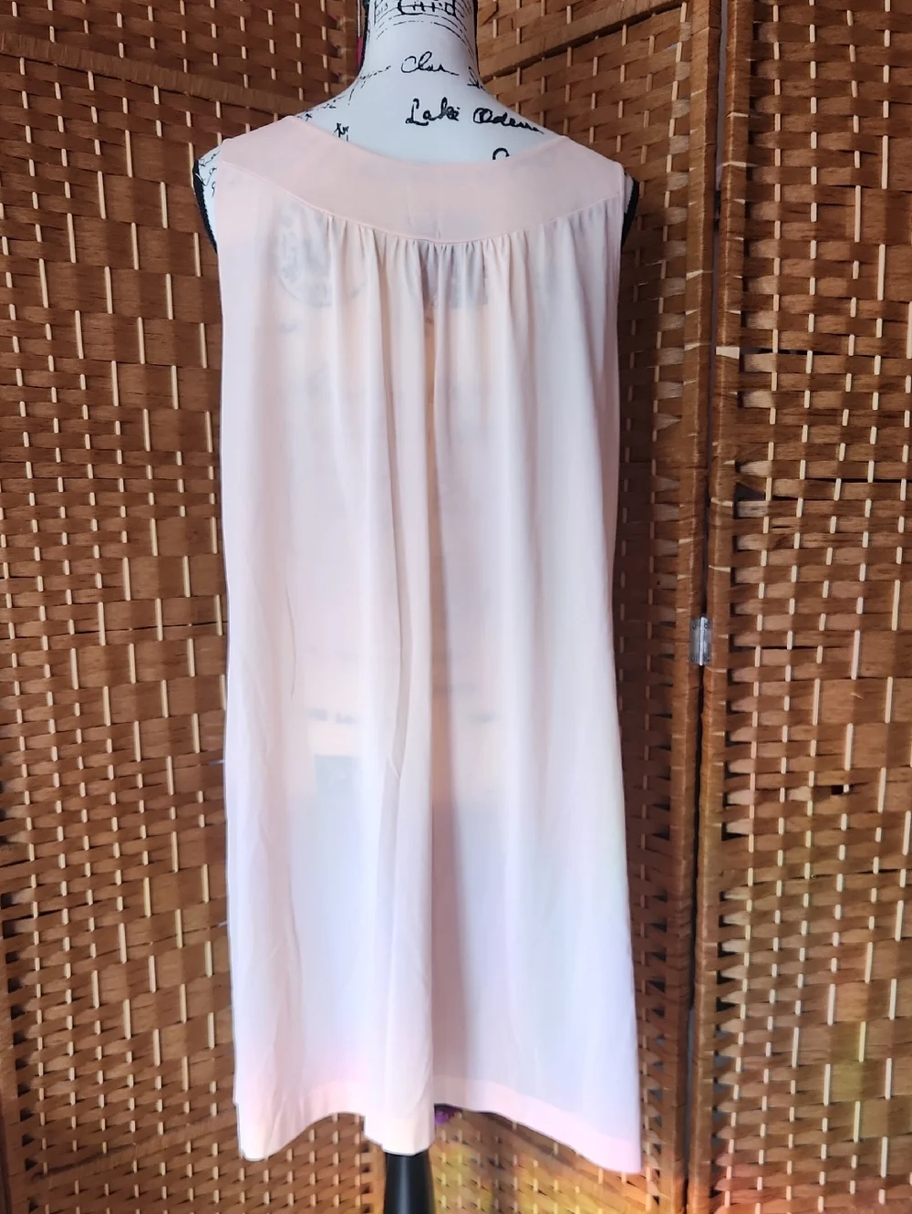 LORRAINE, Vintage Women's Soft Pink, Lace, Embroided Slip And Nightgown Set Sz M